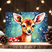 Neugierige Fauna farbenfrohe Winterweihnachtszeit Feiertagskarte
