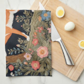 Neugierige Fox Imitate Stickereien Elegant Geschirrtuch (Viertel Falte)