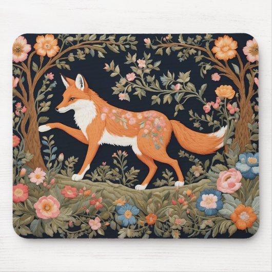 Neugierige Fox Imitate Stickereien Elegant Mousepad (Vorne)