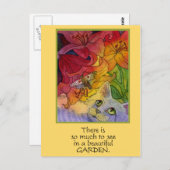Neugierige Gartenkatze Postkarte (Vorne/Hinten)