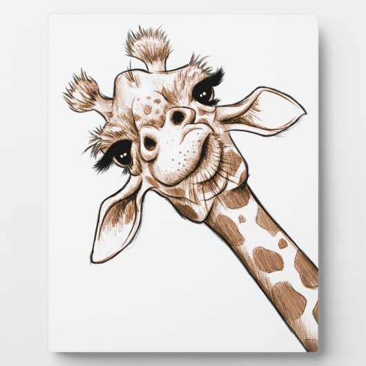 Neugierige Giraffe Art Fotoplatte (Vorderseite)