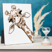 Neugierige Giraffe Art Fotoplatte (Seite)