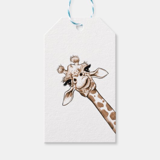 Neugierige Giraffe Art Geschenkanhänger (Vorderseite)