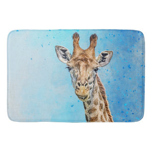 Neugierige Giraffe Badematte