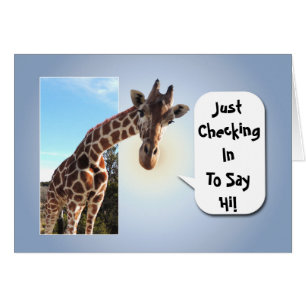 Neugierige Giraffe, die sich einfach einchecken, u