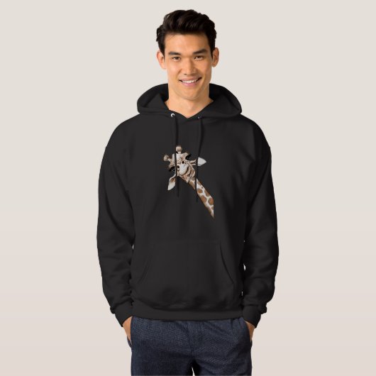 Neugierige Giraffe Funny Zoo Tierkostüm Geschenk Hoodie (Vorne ganz)