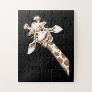 Neugierige Giraffe Funny Zoo Tierkostüm Geschenk Puzzle