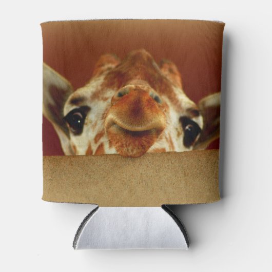 Neugierige Giraffe kann gemütlich Dosenkühler (Vorderseite)