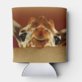 Neugierige Giraffe kann gemütlich Dosenkühler (Rückseite)