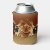 Neugierige Giraffe kann gemütlich Dosenkühler (Kanne Rückseite)