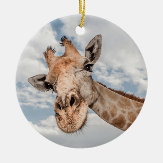 Neugierige Giraffe Keramik Ornament (Vorne)