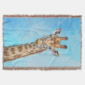 Neugierige Giraffe mit Blue Confetti Sky Decke (Vorderseite)