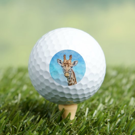 Neugierige Giraffe mit Blue Confetti Sky Golfball (Insitu T-Shirt)