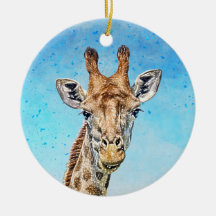 Neugierige Giraffe mit Blue Confetti Sky