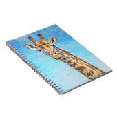 Neugierige Giraffe mit Blue Confetti Sky Notizblock (Rechte Seite)