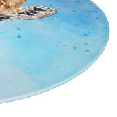 Neugierige Giraffe mit Blue Confetti Sky Schneidebrett (Ecke)