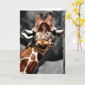 Neugierige Giraffen-Gruß-Karte Karte (Gelbe Blume)