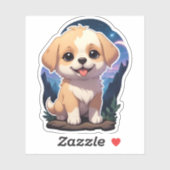 Neugierige Junge auf einem Felsen Aufkleber (Blatt)