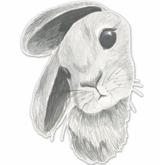 Neugierige Kaninchen-Babyausstattung Aufkleber (Vorderseite)