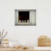 Neugierige Kätzchen fallen Poster (Küche)