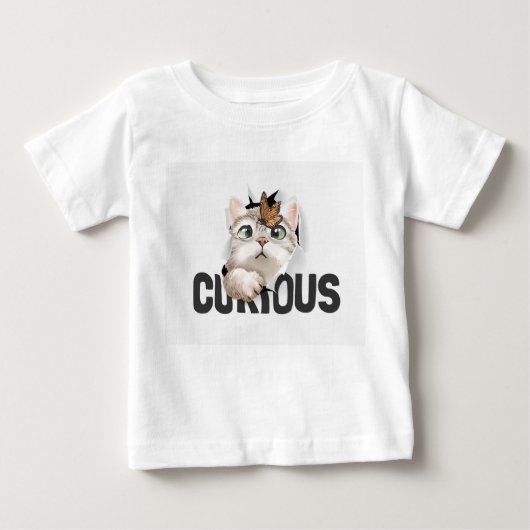 Neugierige Katze Baby T-shirt (Vorderseite)
