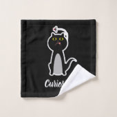 Neugierige Katze Badhandtuch Set (Waschlappen)