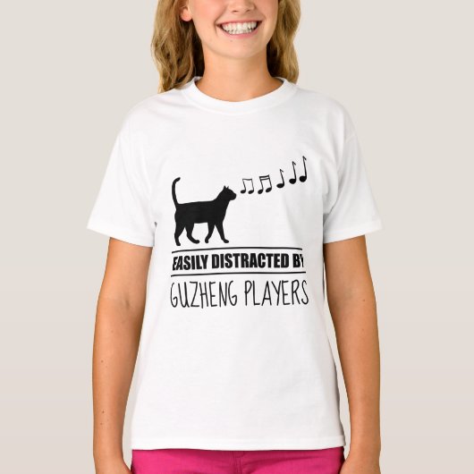 Neugierige Katze, die von Guzheng-Spielern leicht  T-Shirt (Vorderseite)