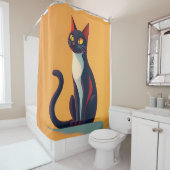 Neugierige Katze Duschvorhang (Beispiel)