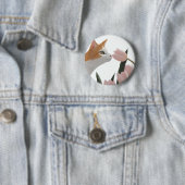 Neugierige Katze Frühlingsblumen Button (Beispiel)