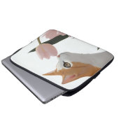 Neugierige Katze Frühlingsblumen Laptopschutzhülle (Vorne Knopf)