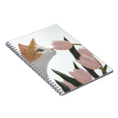Neugierige Katze Frühlingsblumen Notizblock (Rechte Seite)