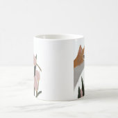 Neugierige Katze Frühlingsflor Kaffeetasse (Mittel)