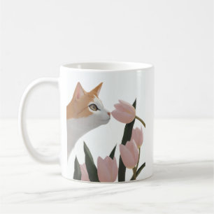 Neugierige Katze Frühlingsflor Kaffeetasse