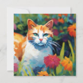 Neugierige Katze Im Garten Grüße Karte (Vorderseite)