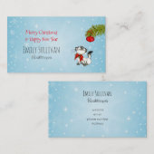 Neugierige Katze in einem roten Weihnachtsjunge Visitenkarte (Vorne/Hinten)