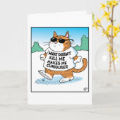 neugierige Katze  Karte (Gelbe Blume)