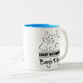 Neugierige Katze, leicht von Banjo-Spielern abgele Zweifarbige Tasse (VorderseiteRechts)