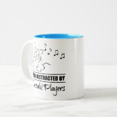 Neugierige Katze leicht von Bouzouki-Spielern abge Zweifarbige Tasse (Vorderseite Links)