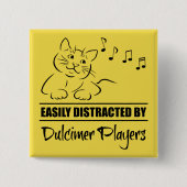 Neugierige Katze, leicht von Dulcimer-Spielern abg Button (Vorderseite)