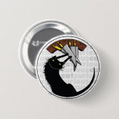 Neugierige Katze mit Messern Button (Vorne & Hinten)