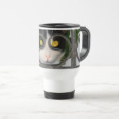 Neugierige Katze mit Spektakeln Frame Funny Thermo Reisebecher (VorderseiteRechts)