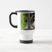 Neugierige Katze mit Spektakeln Frame Funny Thermo Reisebecher (Links)