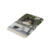 Neugierige Katze mit Spektakeln Funny Funny Klein Badematte (Schrägansicht)