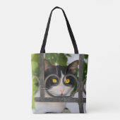 Neugierige Katze mit Spektakeln Funny on Shopper Tasche (Rückseite)