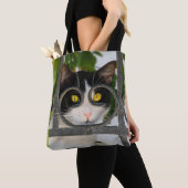 Neugierige Katze mit Spektakeln Funny on Shopper Tasche (Von Nahem)