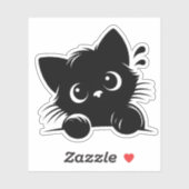 Neugierige Katze Personalisiert Aufkleber (Blatt)