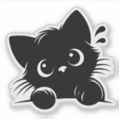 Neugierige Katze Personalisiert Aufkleber (Vorderseite)