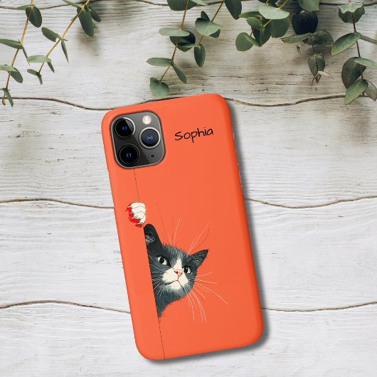 Neugierige Katze schaut hervor Case-Mate iPhone Hülle