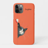 Neugierige Katze schaut hervor Case-Mate iPhone Hülle (Rückseite)