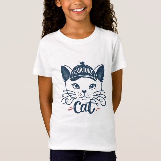 Neugierige Katze T-Shirt (Vorderseite)